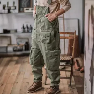 salopette de travail cargo kaki pour homme
