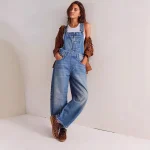 salopette en jean bleu pour femme