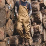 salopette marron rétro pour homme