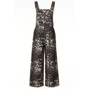 salopette en jean léopard foncé