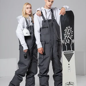 salopette de ski et snowboard gris pour femme et homme