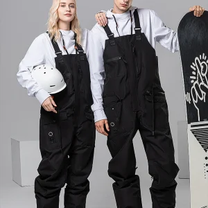 salopette de ski et snowboard noir unisexe