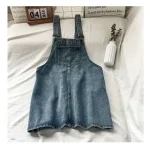 salopette en denim bleu grande taille pour femme