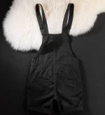 salopette homme courte noire en coton