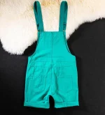 salopette courte en coton pour homme grande taille bleu ciel