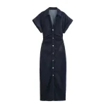 salopette robe en jean pour femme tendance