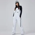 salopette blanche de ski et snowboard pour femme imperméable