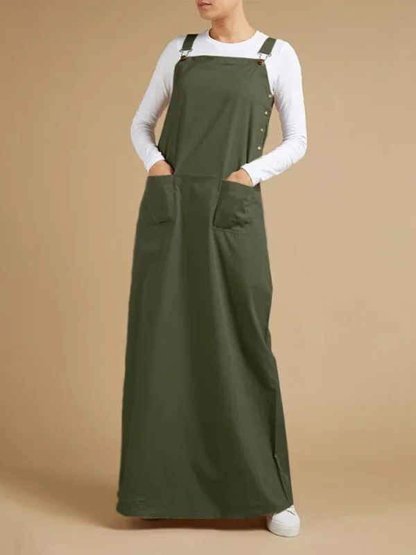 salopette robe longue verte pour femme