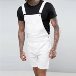 salopette courte en jean pour homme