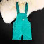 salopette short homme bleu ciel en coton a bretelle