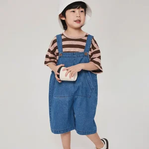 salopette pour enfant unisex en jean bleu