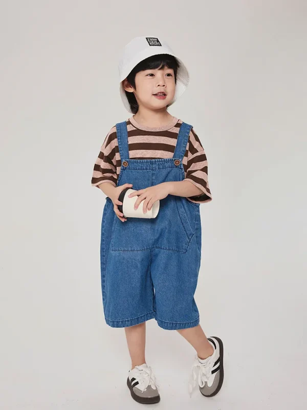 salopette pour enfant unisex en jean bleu