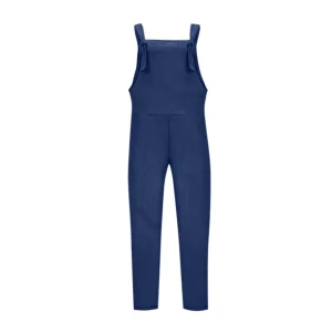 Salopette en lin bleu foncé