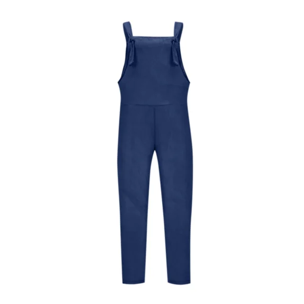 Salopette en lin bleu foncé