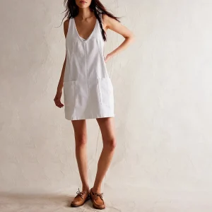 salopette jupe en jean blanc