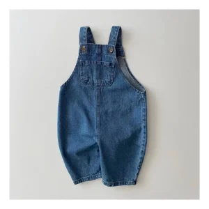 salopette pour enfant et bébé bleu en coton