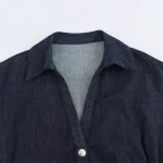 combinaison en jean bleu foncé pour femme